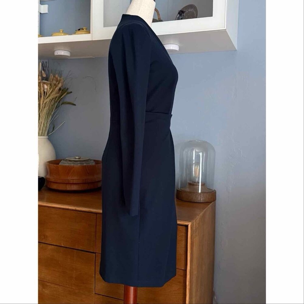 Vintage Plein Sud Jeanius Navy Blue Structured Sheath Dress Sz US 8 - Picture 4 of 12